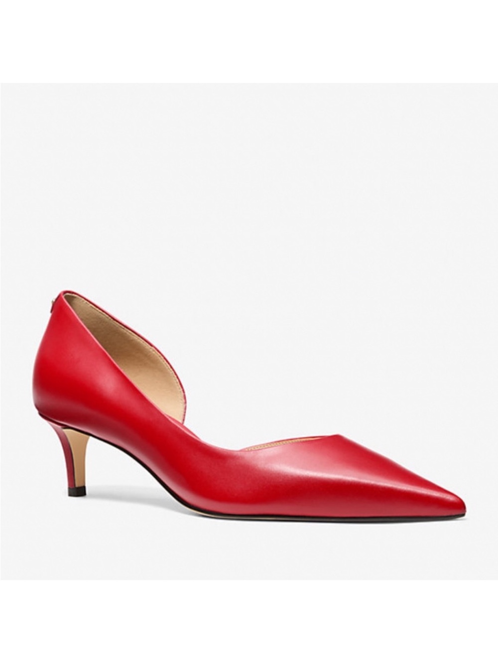 Michael Kors Scarlet Pointed-Toe Kitten Heel Pumps